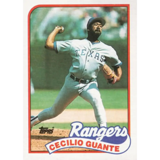 1989 Topps #766 Cecilio Guante NM-MT Texas Rangers Baseball Card Image 1