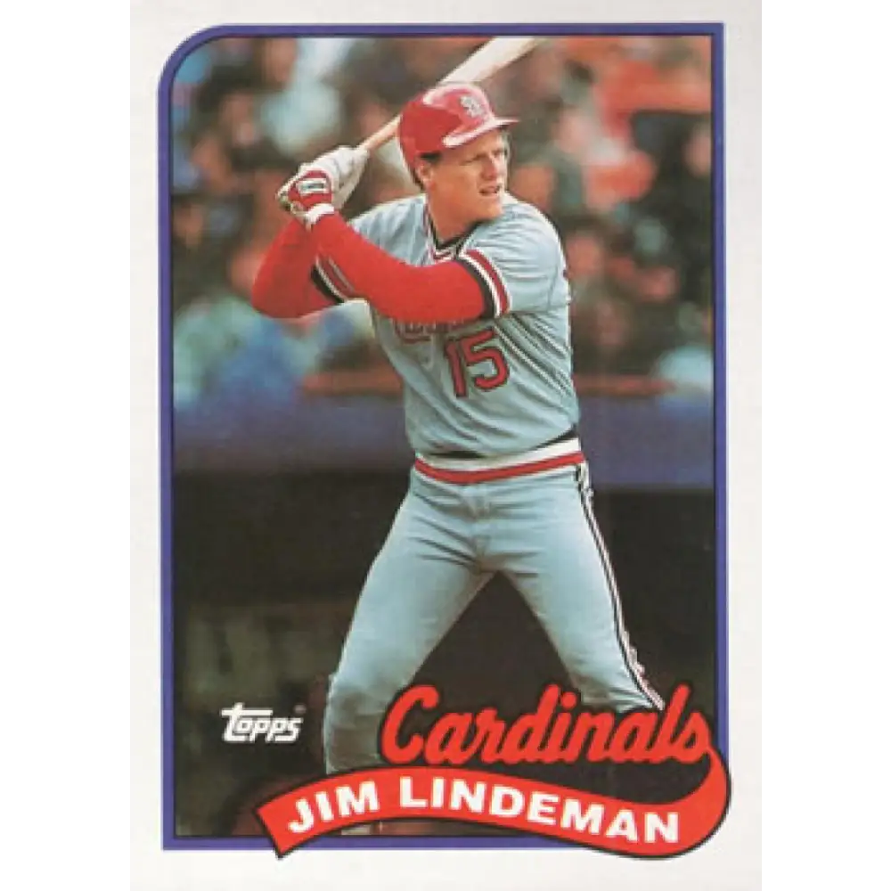 1989 Topps #791 Jim Lindeman NM-MT St. Louis Cardinals Baseball Card Image 1