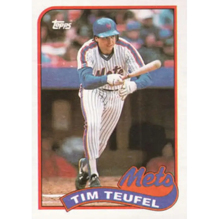 1989 Topps #9 Tim Teufel NM-MT New York Mets Baseball Card Image 1