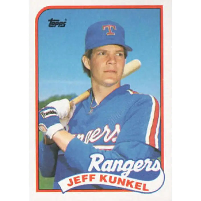 1989 Topps #92 Jeff Kunkel NM-MT Texas Rangers Baseball Card Image 1