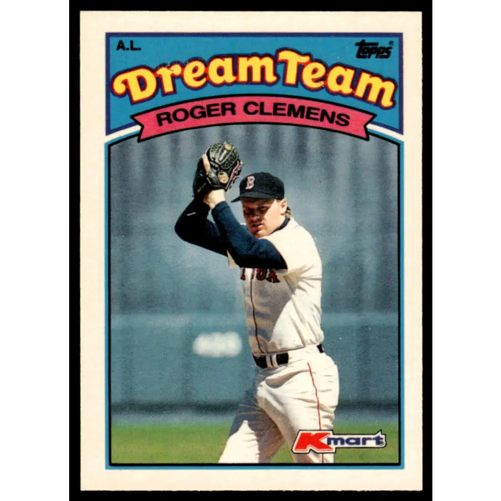1989 Topps Kmart Dream Team #20 Roger Clemens EX/NM Boston Red Sox Baseball Card Image 1