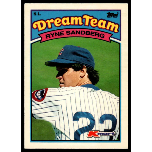 1989 Topps Kmart Dream Team #24 Ryne Sandberg EX Chicago Cubs Baseball Card Image 1