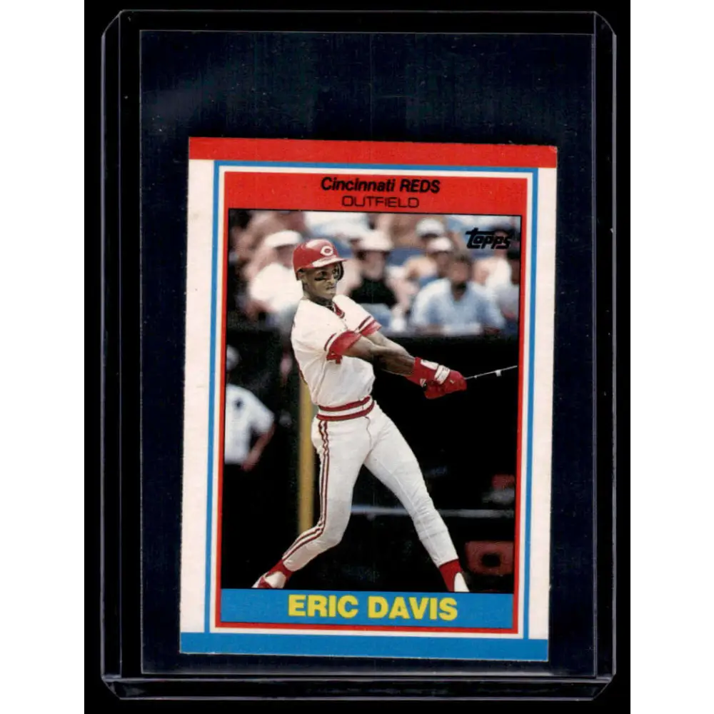1989 Topps UK Minis #19 Eric Davis Cincinnati Reds NM-MT Image 1