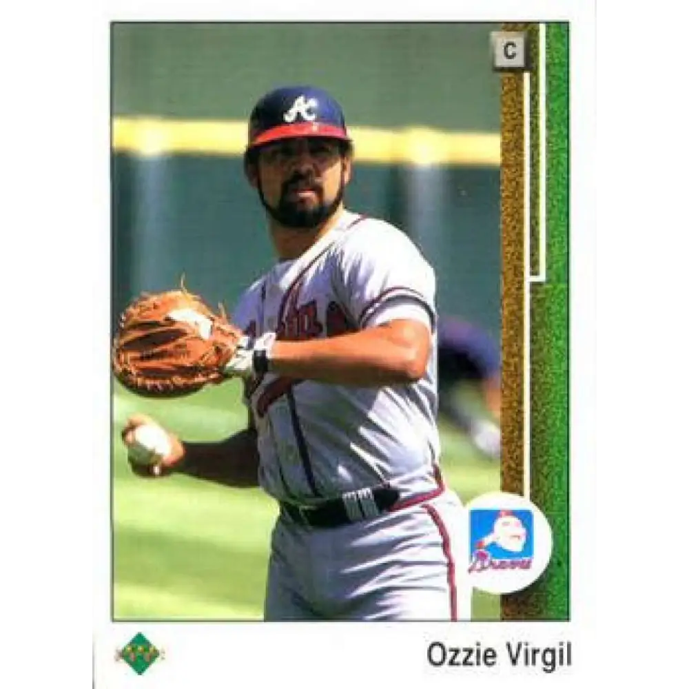 1989 Upper Deck #104 Ozzie Virgil NM-MT Atlanta Braves Baseball Card Image 1