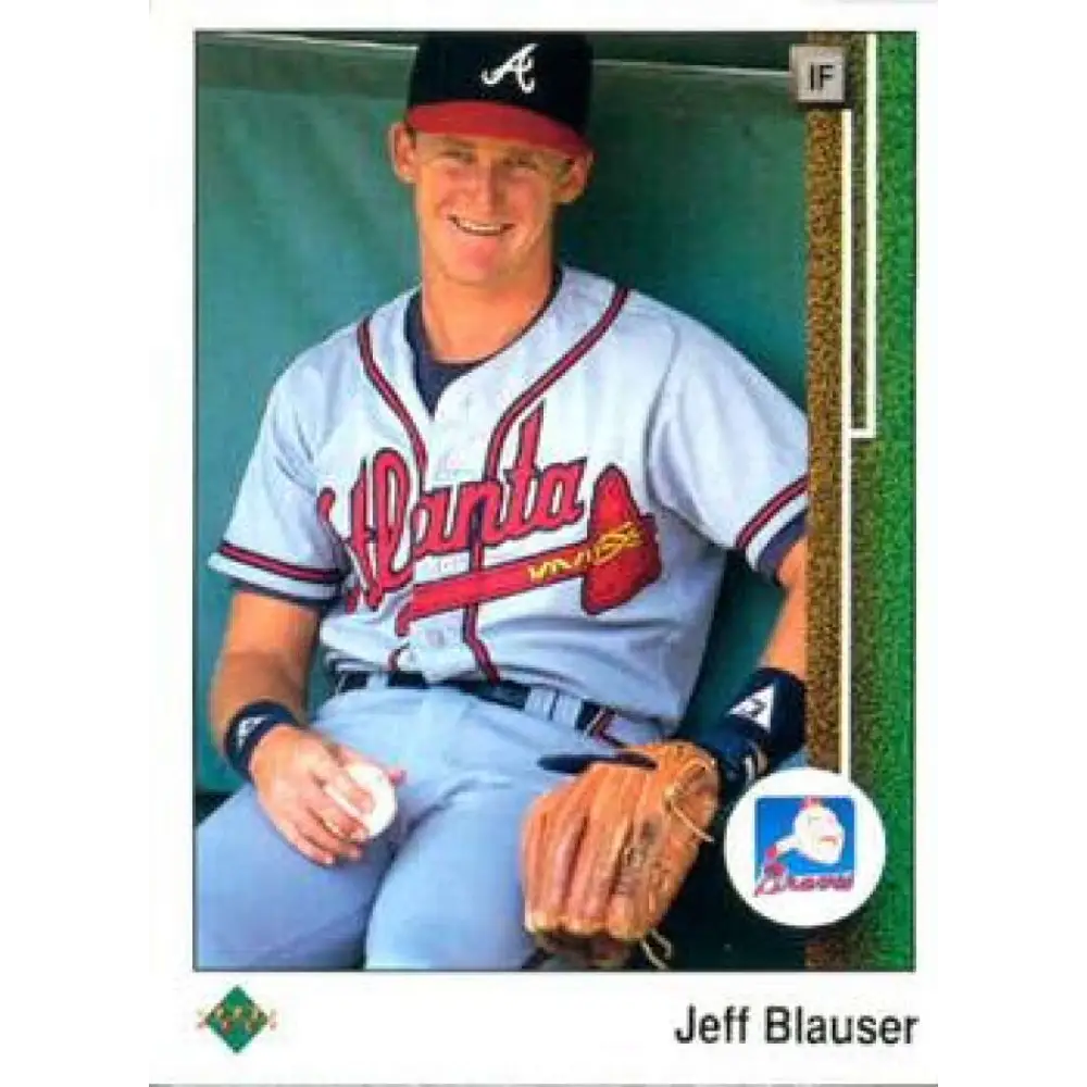 1989 Upper Deck #132 Jeff Blauser NM-MT Atlanta Braves Baseball Card Image 1