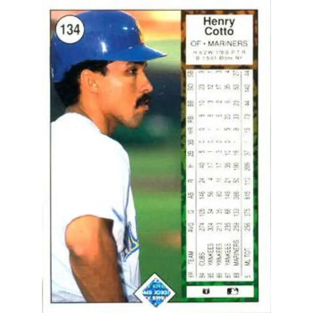 1989 Upper Deck #134 Henry Cotto NM-MT Seattle Mariners Baseball Card Image 2