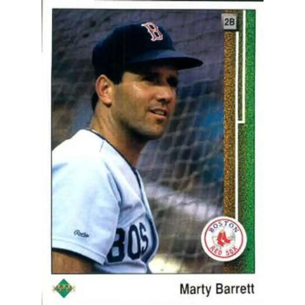 1989 Upper Deck #173 Marty Barrett NM-MT Boston Red Sox Baseball Card Image 1