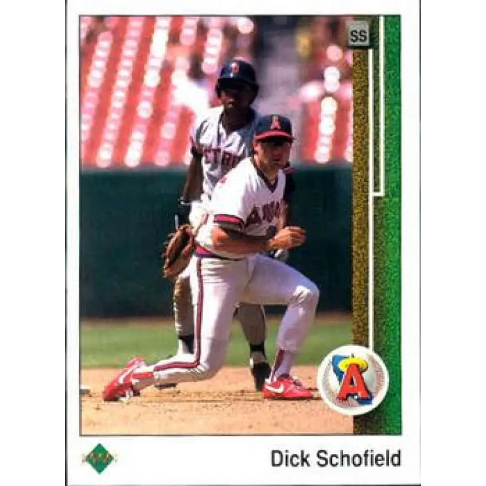 1989 Upper Deck #201 Dick Schofield NM-MT California Angels Baseball Card Image 1