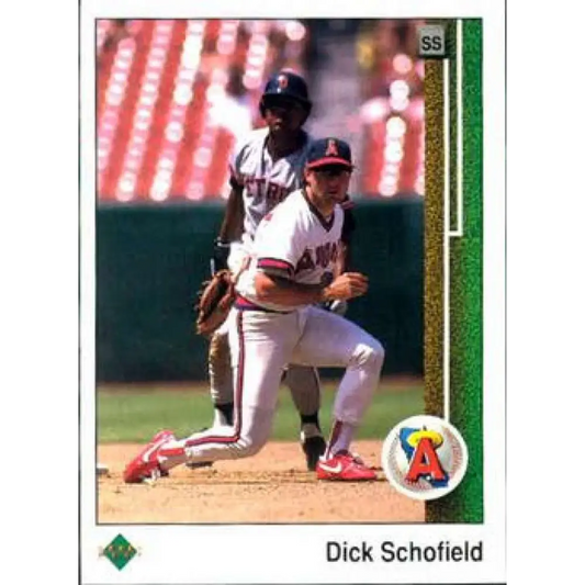 1989 Upper Deck #201 Dick Schofield NM-MT California Angels Baseball Card Image 1