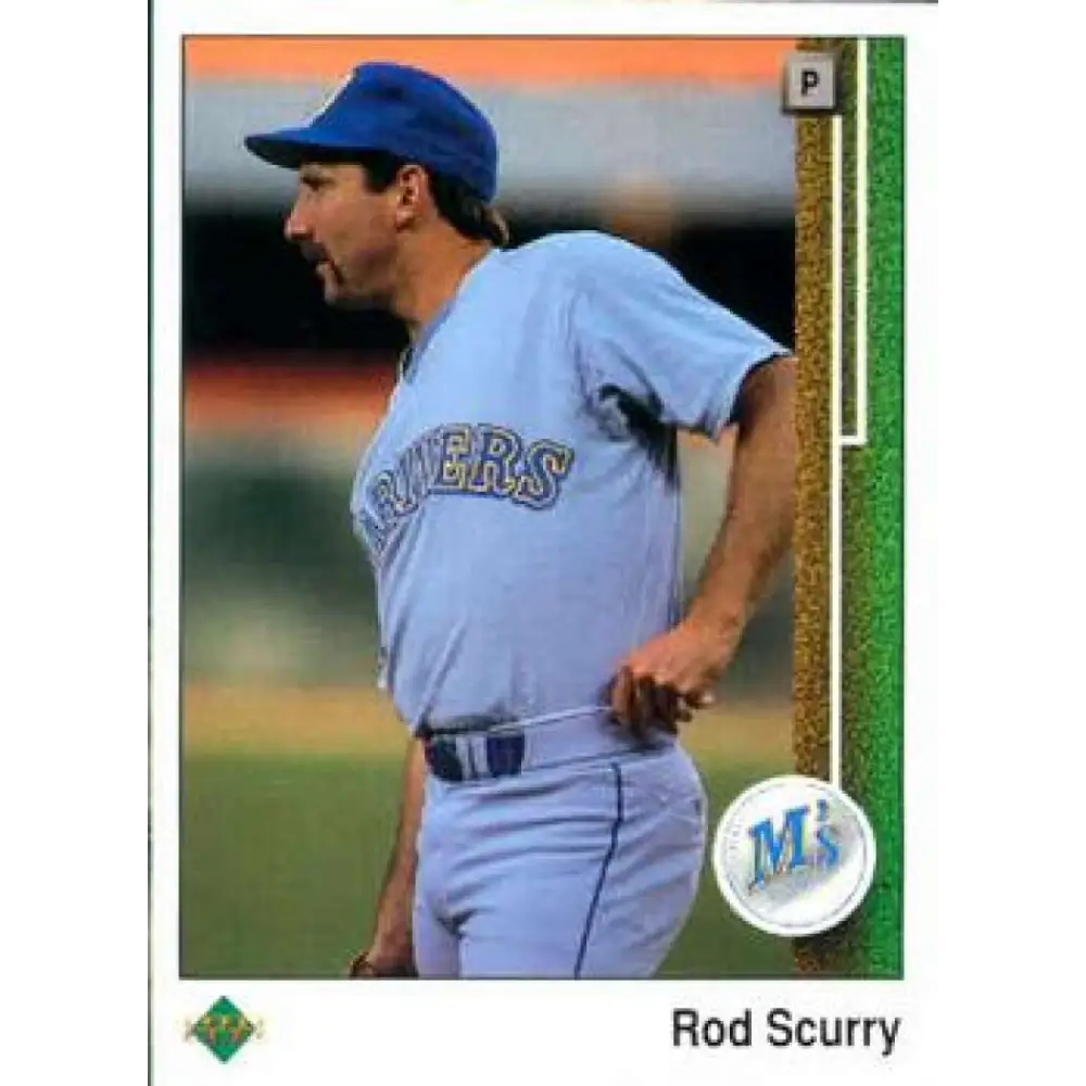 1989 Upper Deck #208 Rod Scurry NM-MT Seattle Mariners Baseball Card Image 1