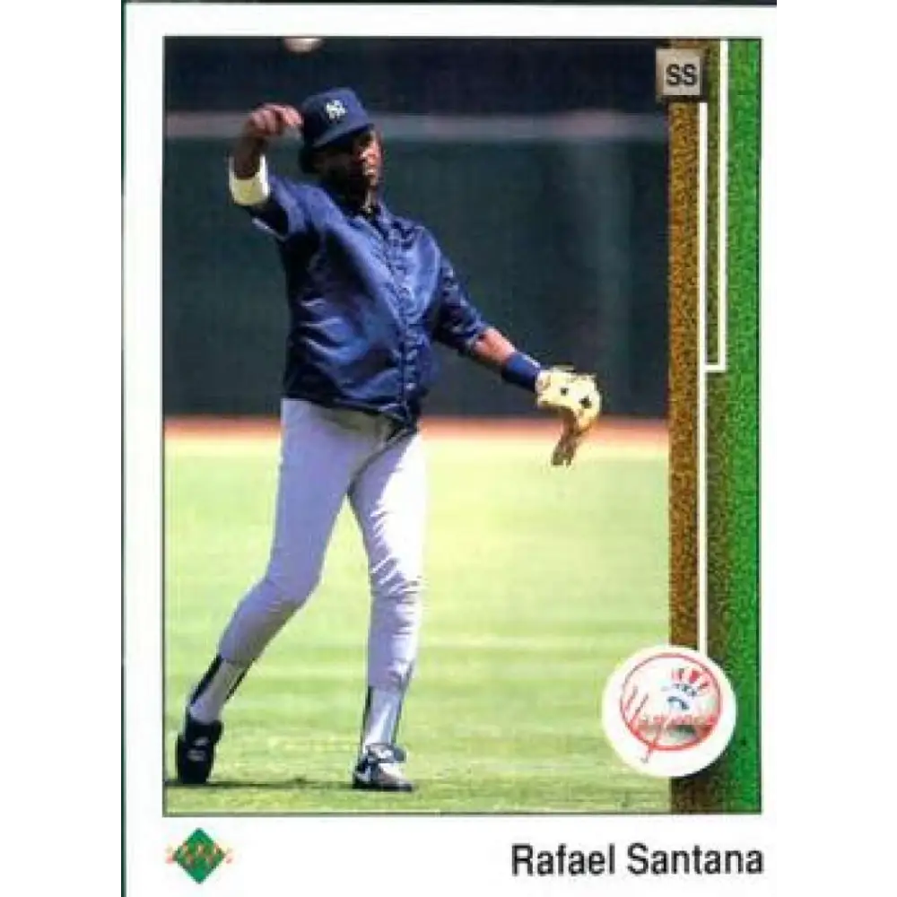 1989 Upper Deck #216 Rafael Santana NM-MT New York Yankees Baseball Card Image 1