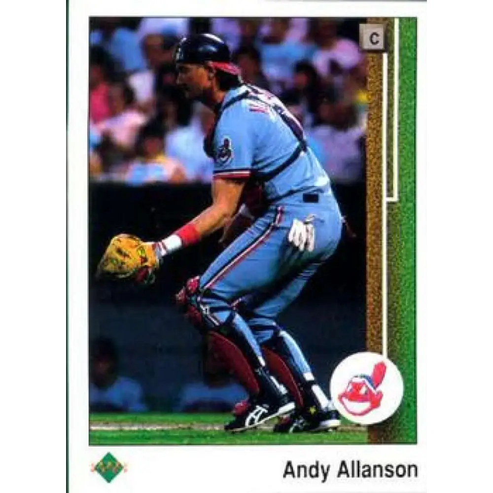 1989 Upper Deck #217 Andy Allanson NM-MT Cleveland Indians Baseball Card Image 1