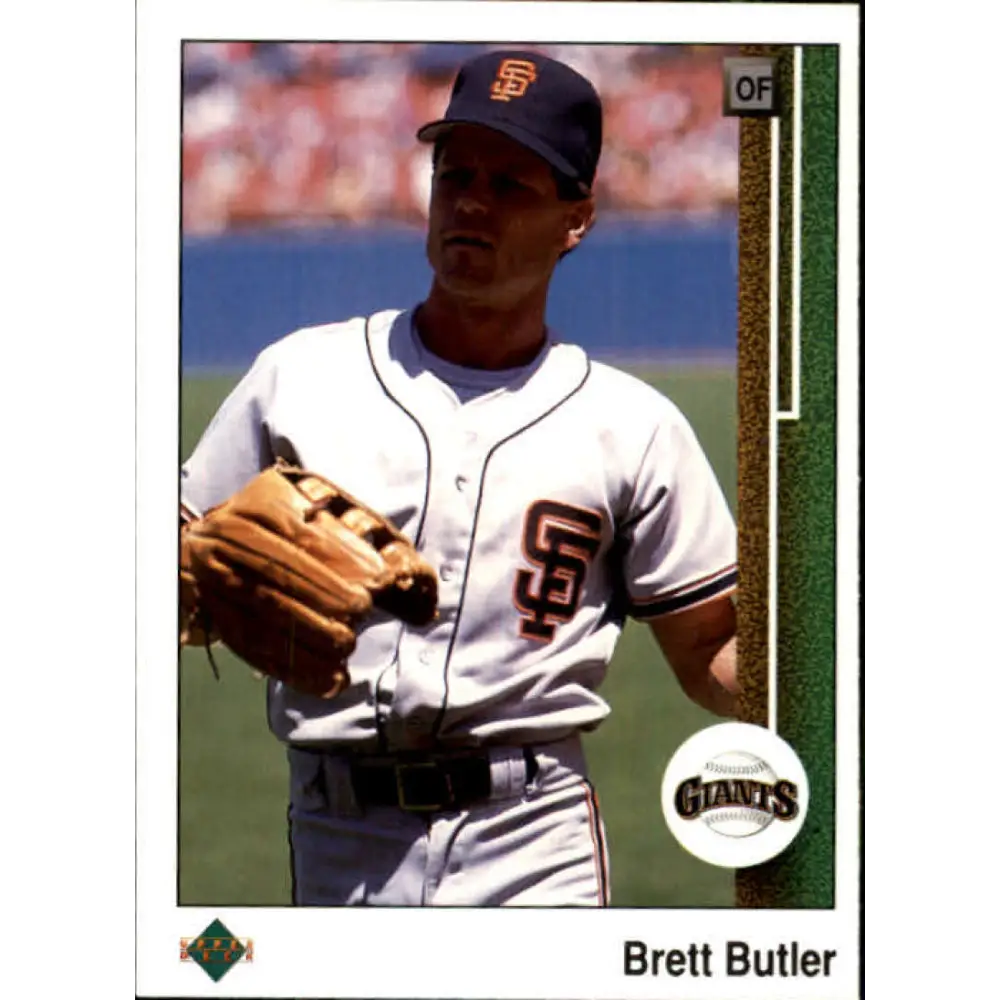 1989 Upper Deck #218 Brett Butler NM-MT San Francisco Giants Baseball Card Image 1