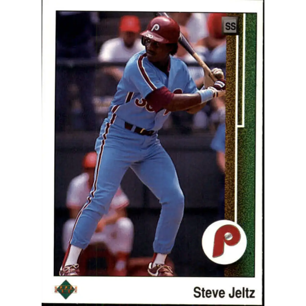 1989 Upper Deck #219 Steve Jeltz NM-MT Philadelphia Phillies Baseball Card Image 1