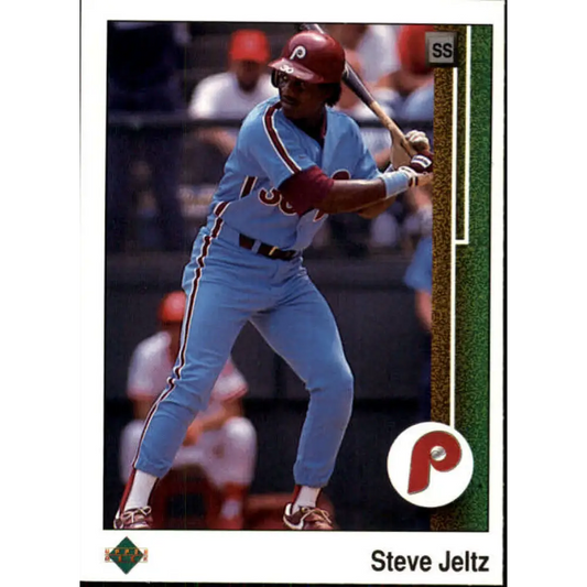 1989 Upper Deck #219 Steve Jeltz NM-MT Philadelphia Phillies Baseball Card Image 1