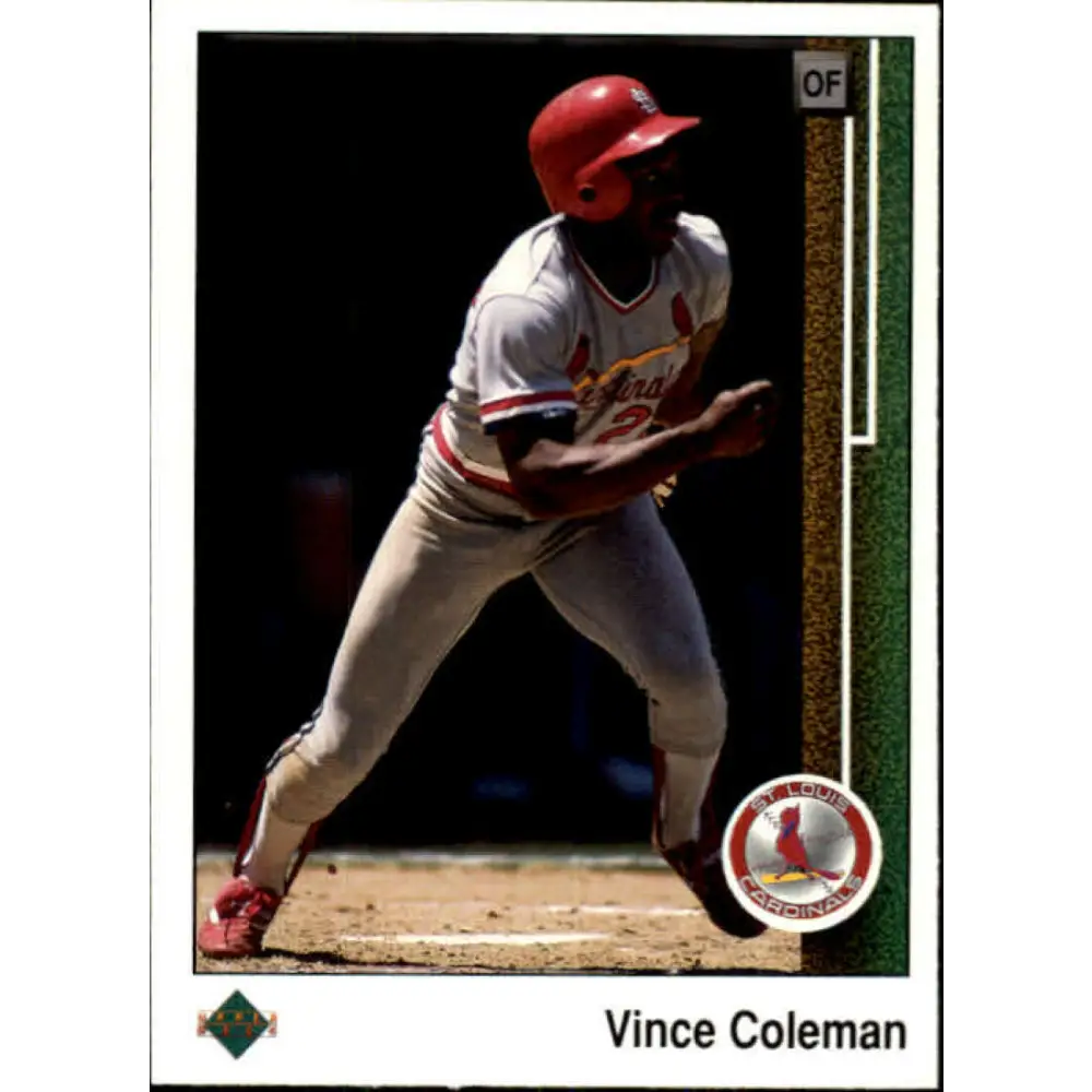 1989 Upper Deck #253 Vince Coleman NM-MT St. Louis Cardinals Baseball Card Image 1
