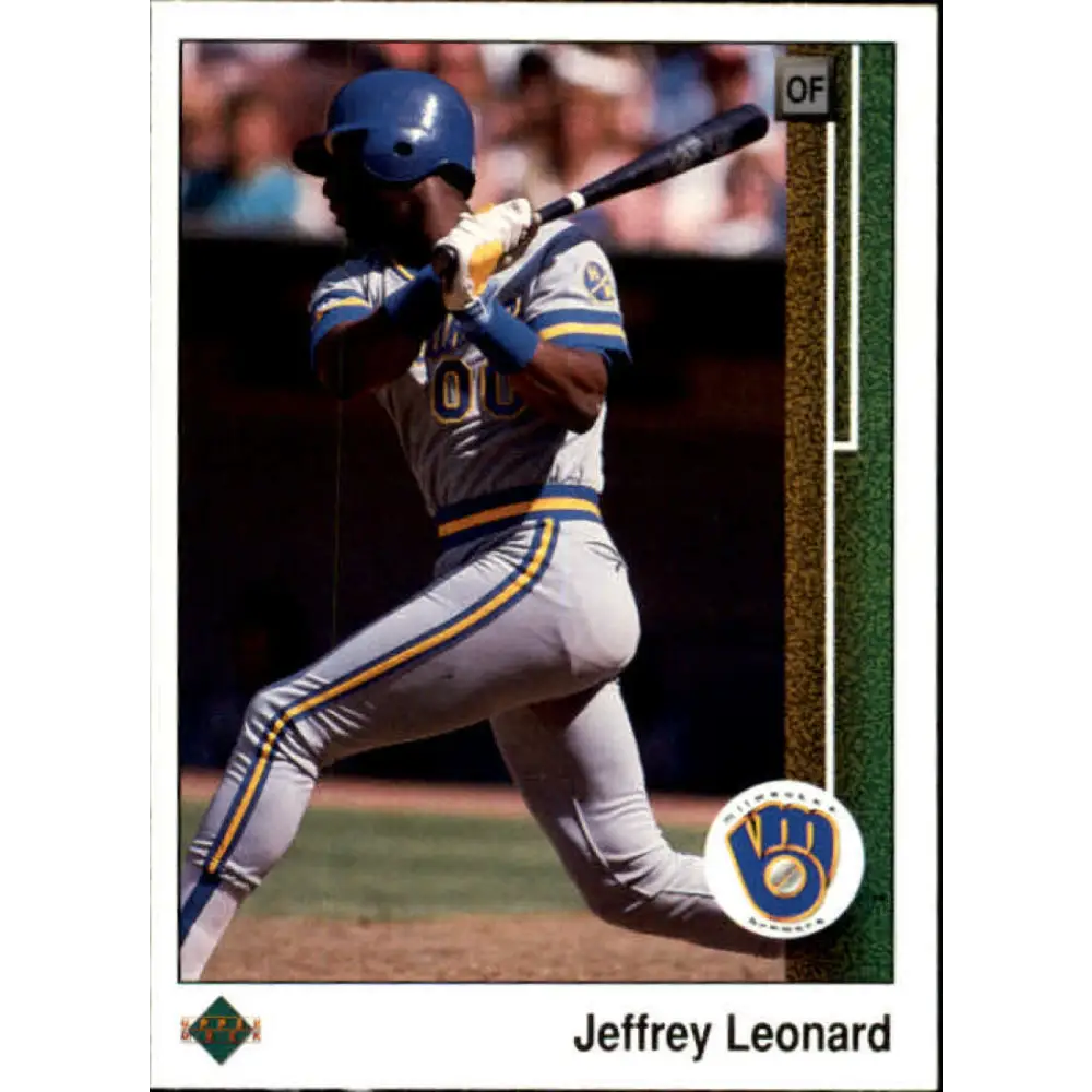 1989 Upper Deck #263 Jeffrey Leonard NM-MT Milwaukee Brewers Baseball Card Image 1