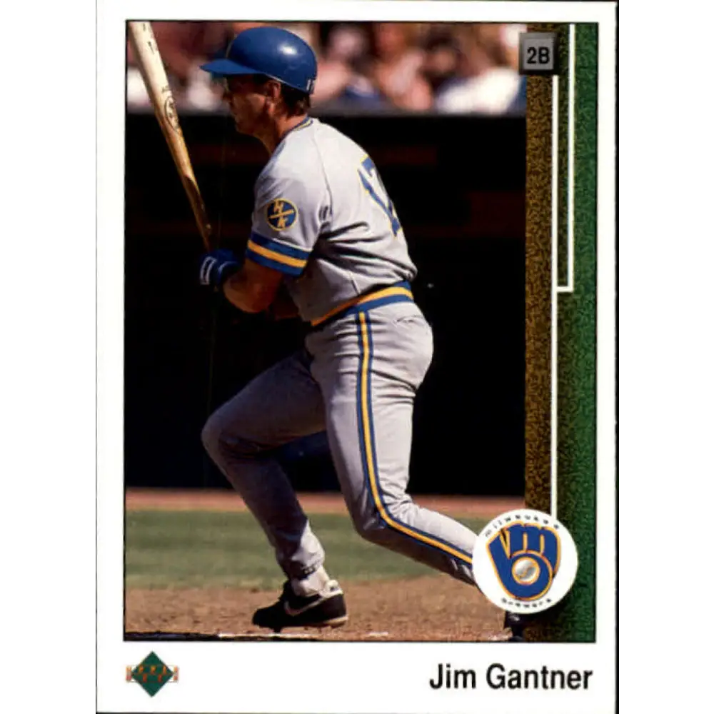 1989 Upper Deck #274 Jim Gantner NM-MT Milwaukee Brewers Baseball Card Image 1