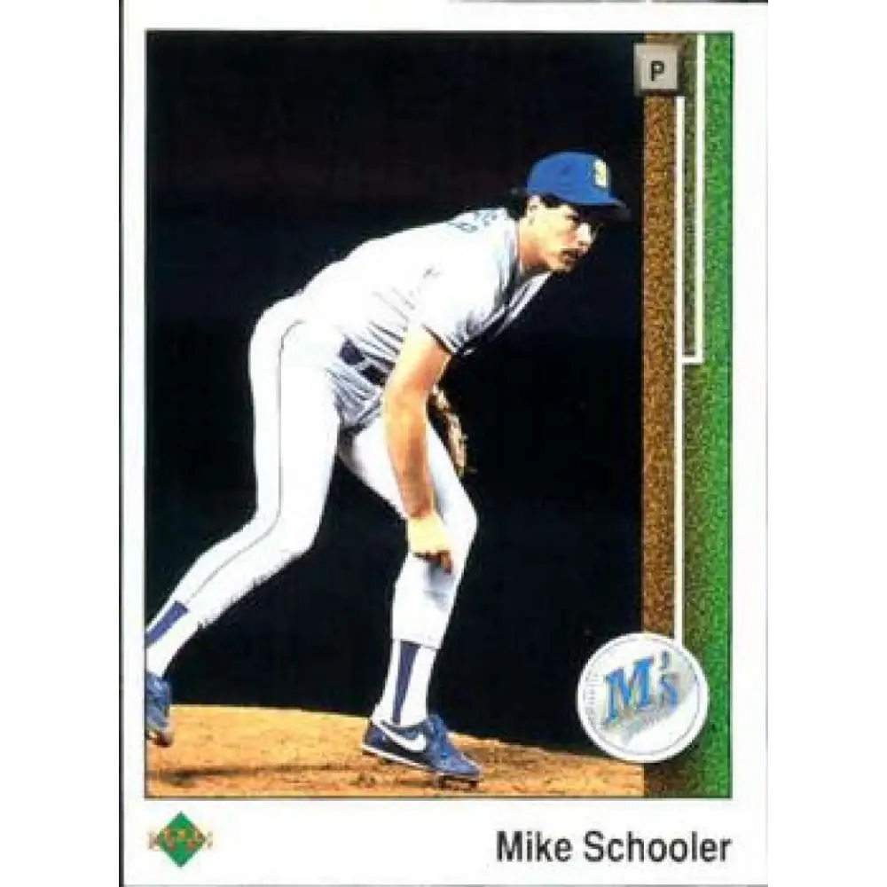 1989 Upper Deck #28 Mike Schooler NM-MT Seattle Mariners Baseball Card Image 1