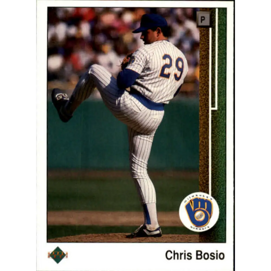 1989 Upper Deck #292 Chris Bosio NM-MT Milwaukee Brewers Baseball Card Image 1