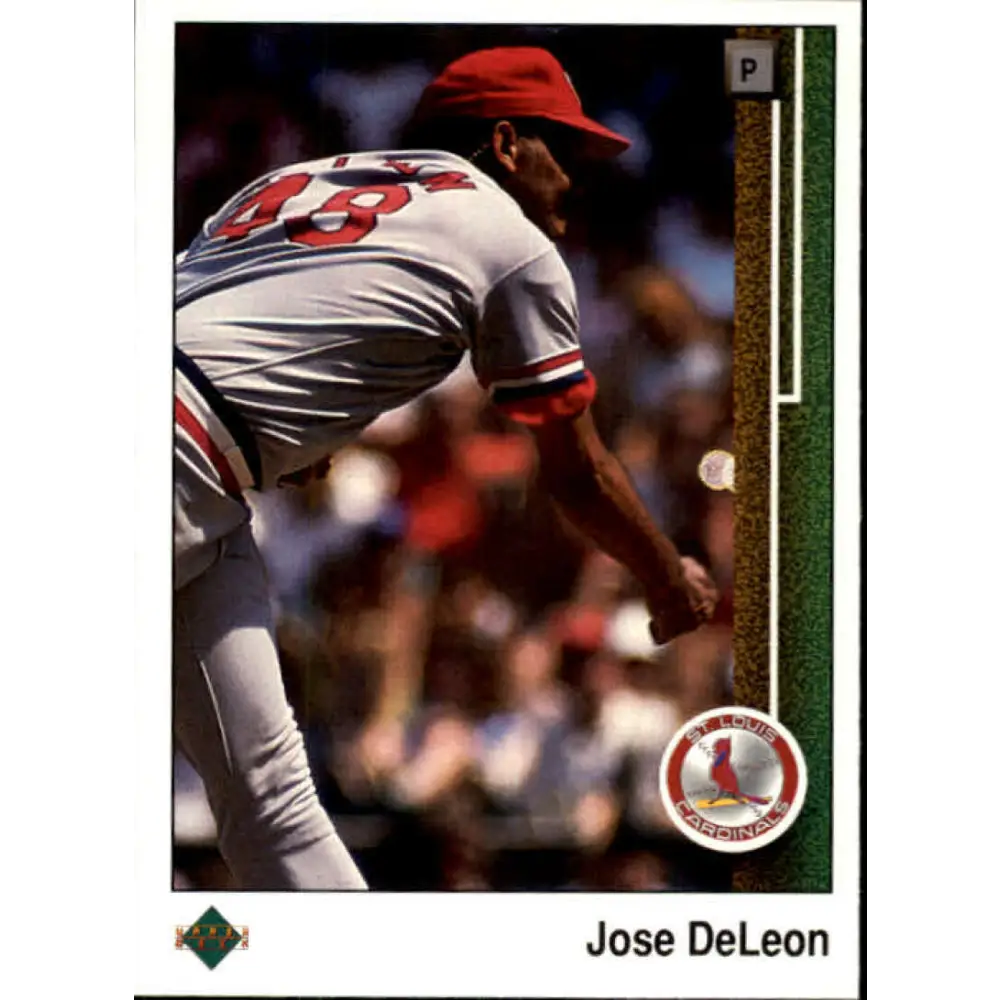 1989 Upper Deck #293 Jose DeLeon NM-MT St. Louis Cardinals Baseball Card Image 1