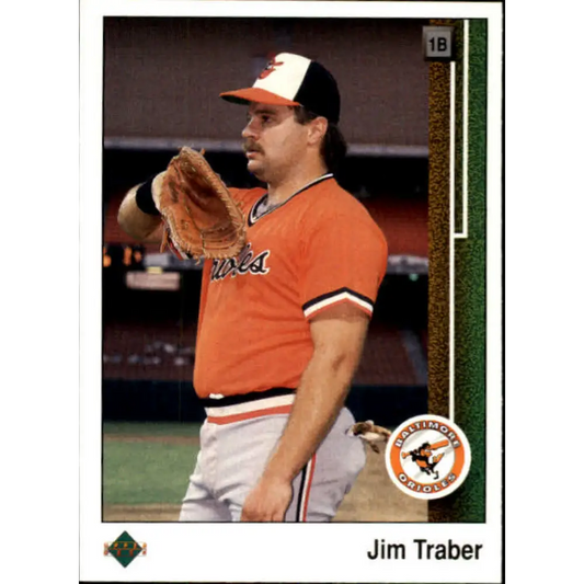 1989 Upper Deck #294 Jim Traber NM-MT Baltimore Orioles Baseball Card Image 1