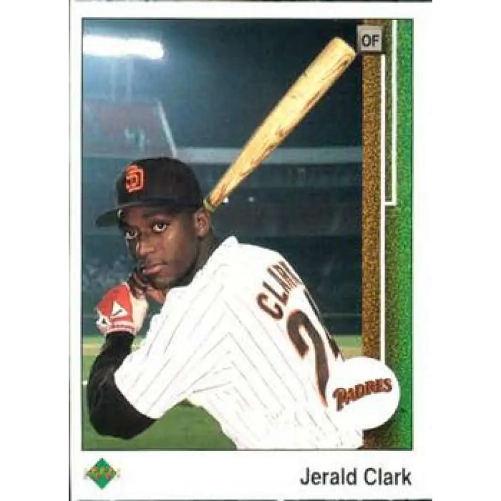 1989 Upper Deck #30 Jerald Clark NM-MT RC Rookie San Diego Padres Baseball Card Image 1