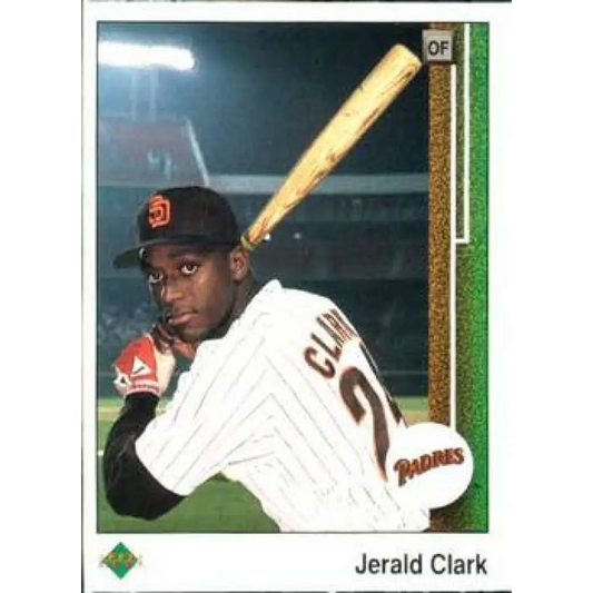 1989 Upper Deck #30 Jerald Clark NM-MT RC Rookie San Diego Padres Baseball Card Image 1