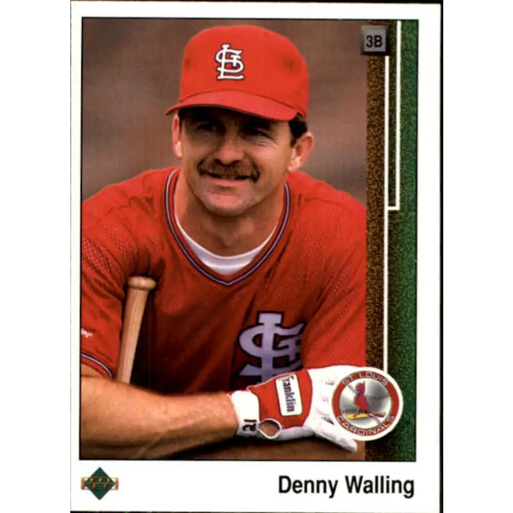 1989 Upper Deck #327 Denny Walling NM-MT St. Louis Cardinals Baseball Card Image 1