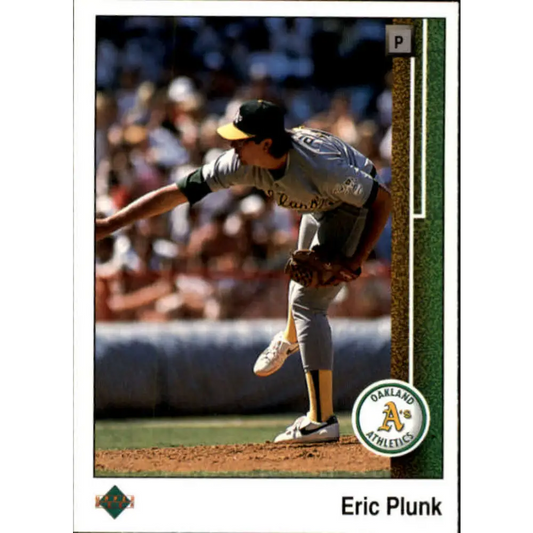1989 Upper Deck #353 Eric Plunk NM-MT Oakland Athletics Baseball Card Image 1