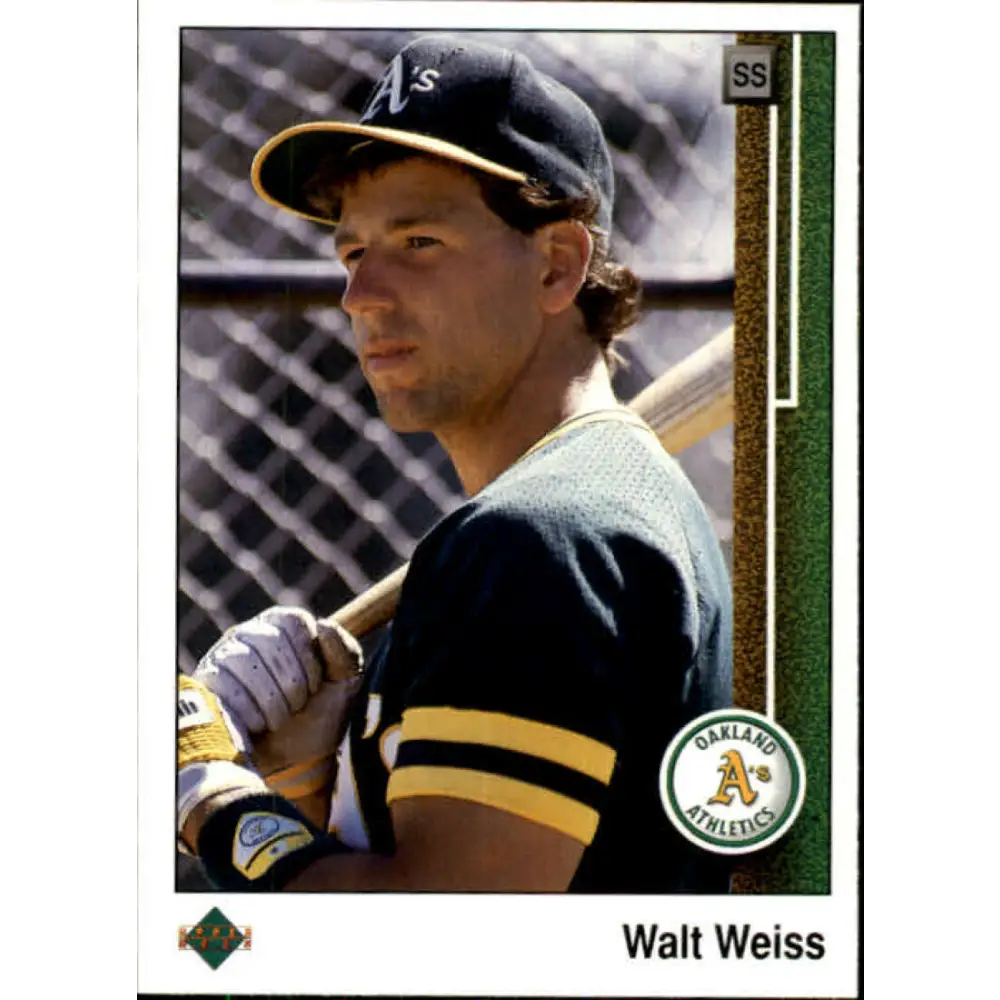 1989 Upper Deck #374 Walt Weiss NM-MT Oakland Athletics Baseball Card Image 1