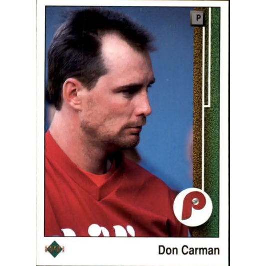 1989 Upper Deck #409 Don Carman NM-MT Philadelphia Phillies Baseball Card Image 1