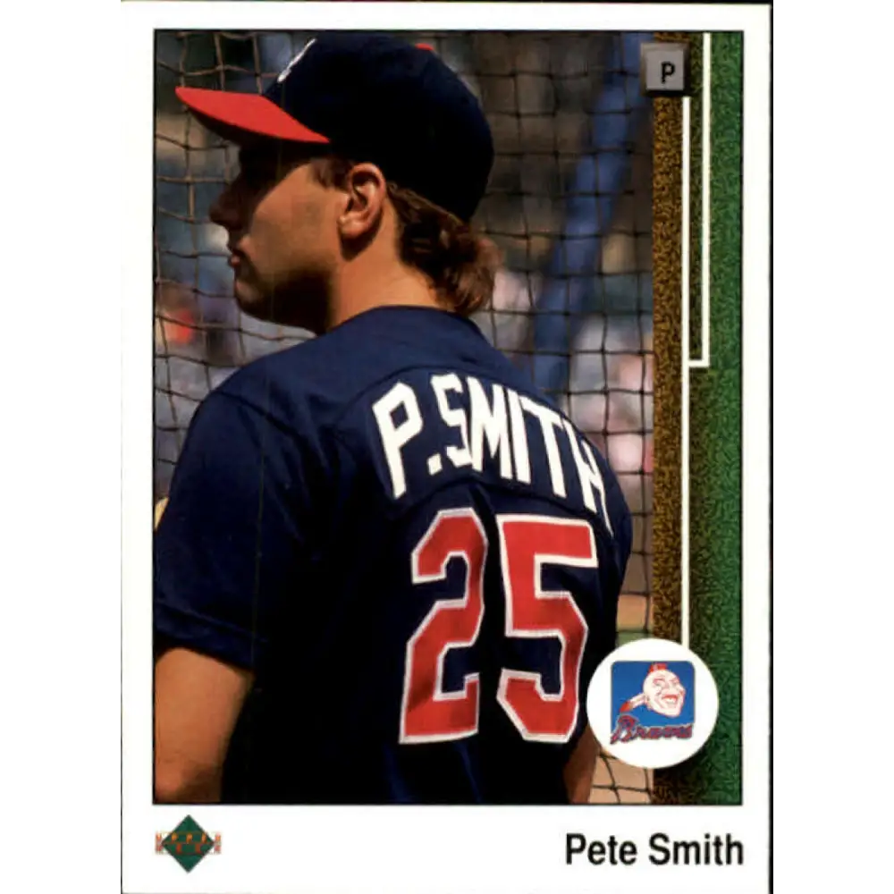1989 Upper Deck #412 Pete Smith NM-MT Atlanta Braves Baseball Card Image 1