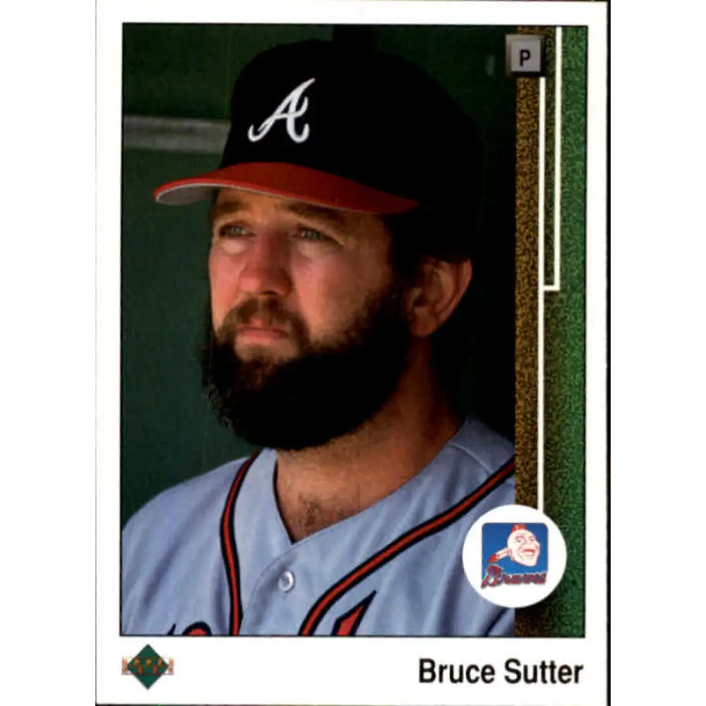 1989 Upper Deck #414 Bruce Sutter NM-MT Atlanta Braves Baseball Card Image 1