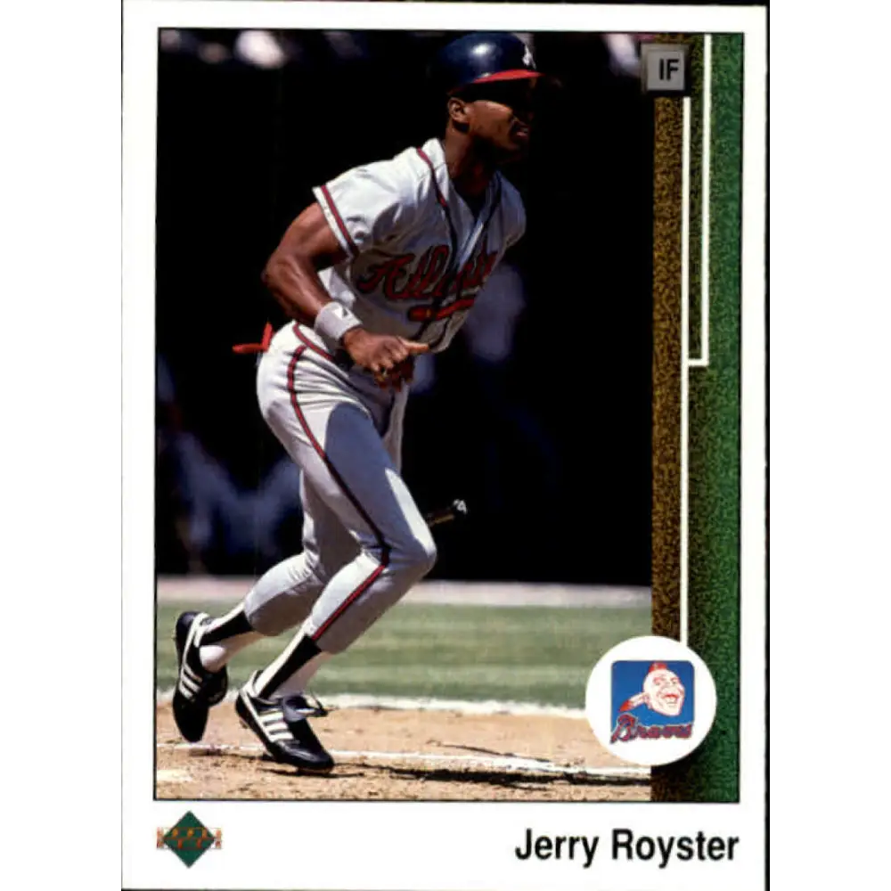 1989 Upper Deck #433 Jerry Royster NM-MT Atlanta Braves Baseball Card Image 1