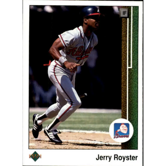 1989 Upper Deck #433 Jerry Royster NM-MT Atlanta Braves Baseball Card Image 1