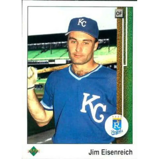 1989 Upper Deck #44 Jim Eisenreich NM-MT Kansas City Royals Baseball Card Image 1