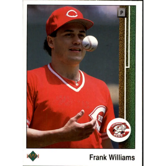 1989 Upper Deck #449 Frank Williams NM-MT Cincinnati Reds Baseball Card Image 1