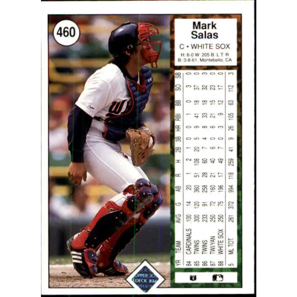 1989 Upper Deck #460 Mark Salas NM-MT Chicago White Sox Baseball Card Image 2