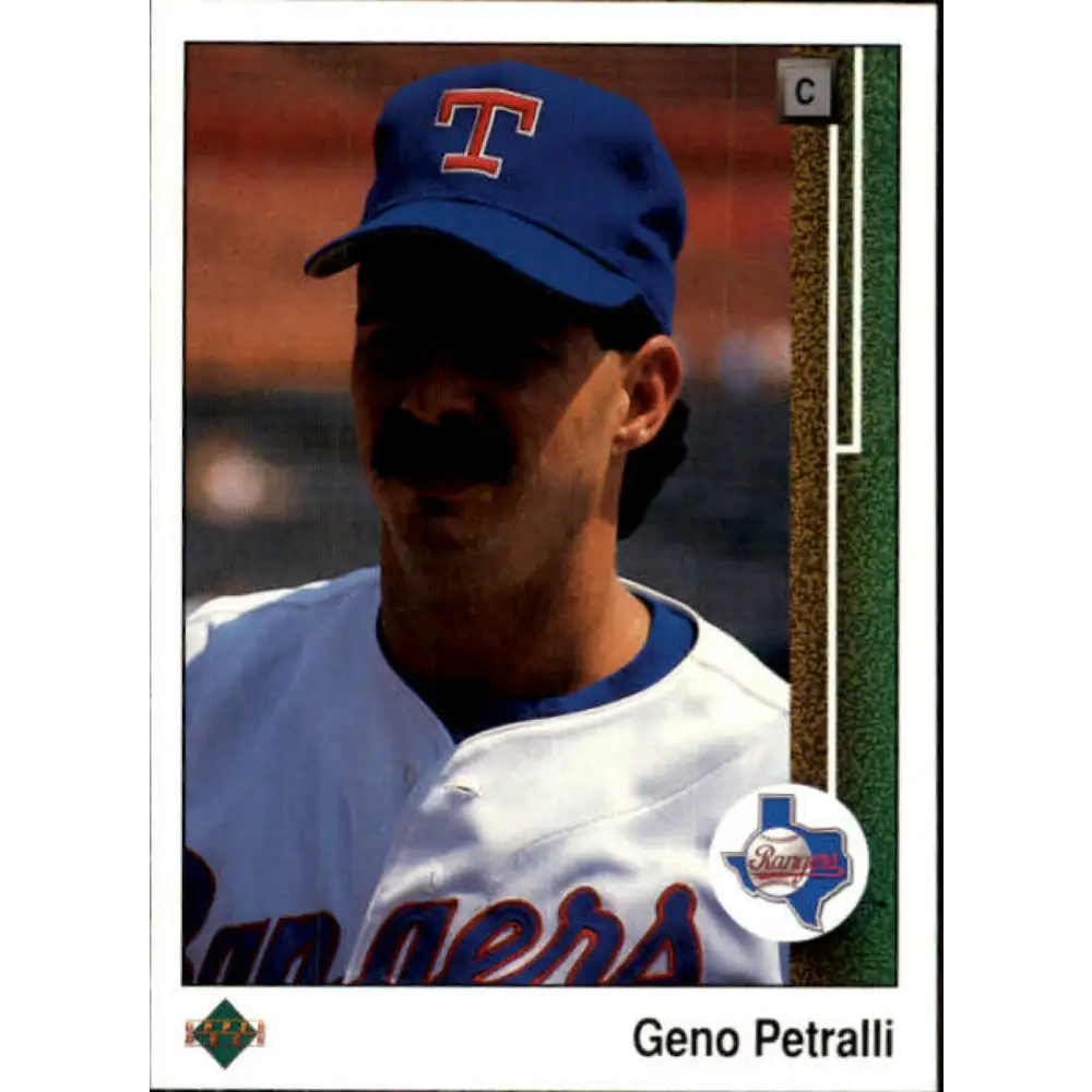 1989 Upper Deck #482 Geno Petralli NM-MT Texas Rangers Baseball Card Image 1