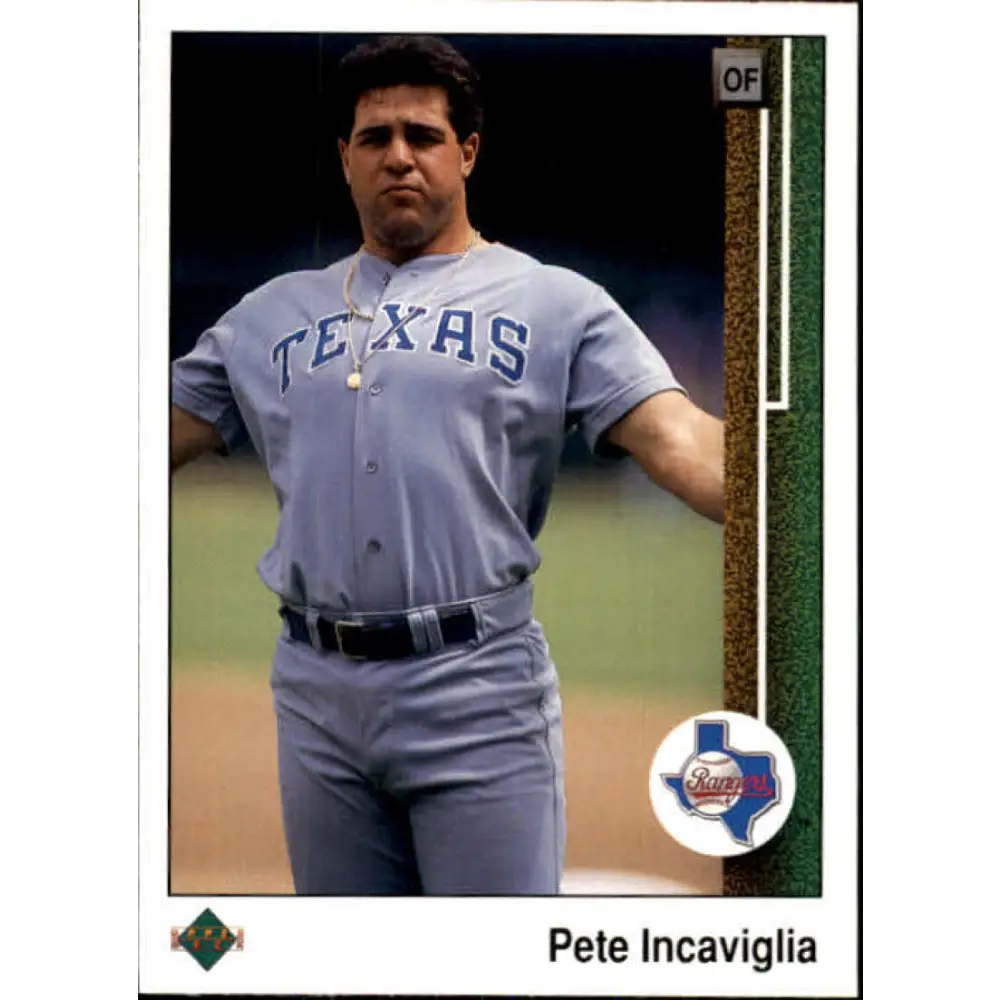 1989 Upper Deck #484 Pete Incaviglia NM-MT Texas Rangers Baseball Card Image 1
