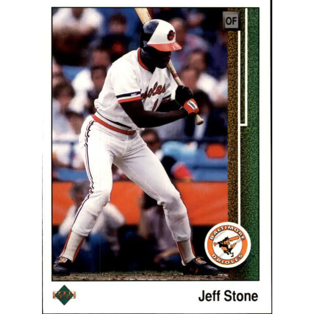 1989 Upper Deck #486 Jeff Stone NM-MT Baltimore Orioles Baseball Card Image 1
