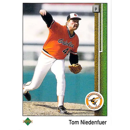 1989 Upper Deck #488 Tom Niedenfuer NM-MT Baltimore Orioles Baseball Card Image 1