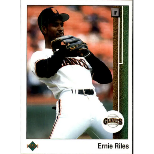 1989 Upper Deck #497 Ernest Riles NM-MT San Francisco Giants Baseball Card Image 1