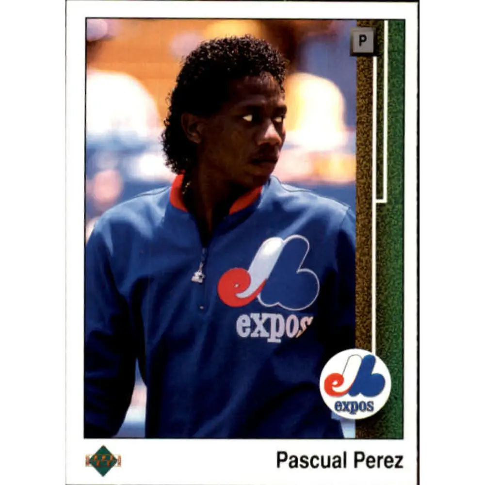 1989 Upper Deck #498 Pascual Perez NM-MT Montreal Expos Baseball Card Image 1