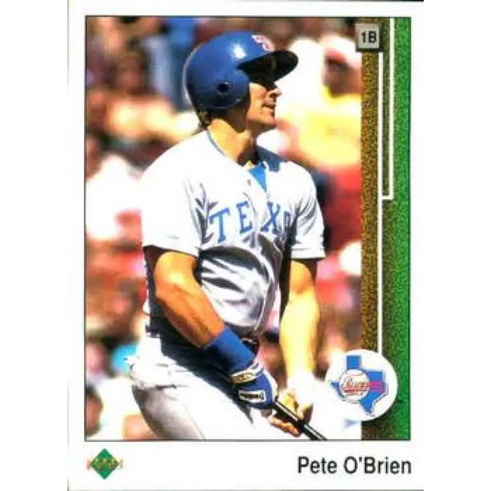 1989 Upper Deck #54 Pete O'Brien NM-MT Texas Rangers Baseball Card Image 1
