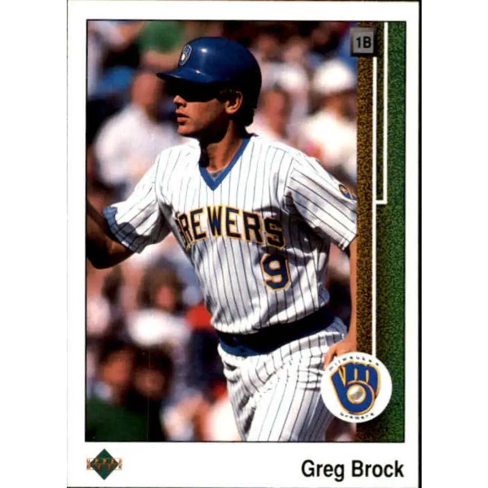 1989 Upper Deck #543 Greg Brock NM-MT Milwaukee Brewers Baseball Card Image 1
