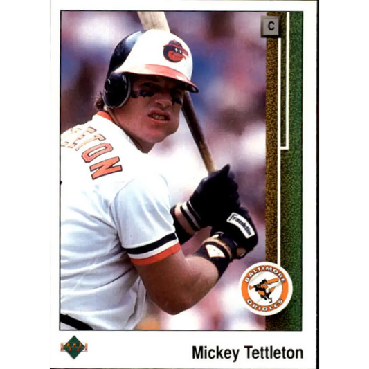 1989 Upper Deck #553 Mickey Tettleton NM-MT Baltimore Orioles Baseball Card Image 1