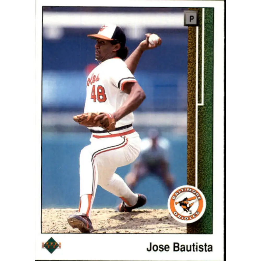 1989 Upper Deck #574 Jose Bautista NM-MT RC Rookie Baltimore Orioles Baseball Card Image 1