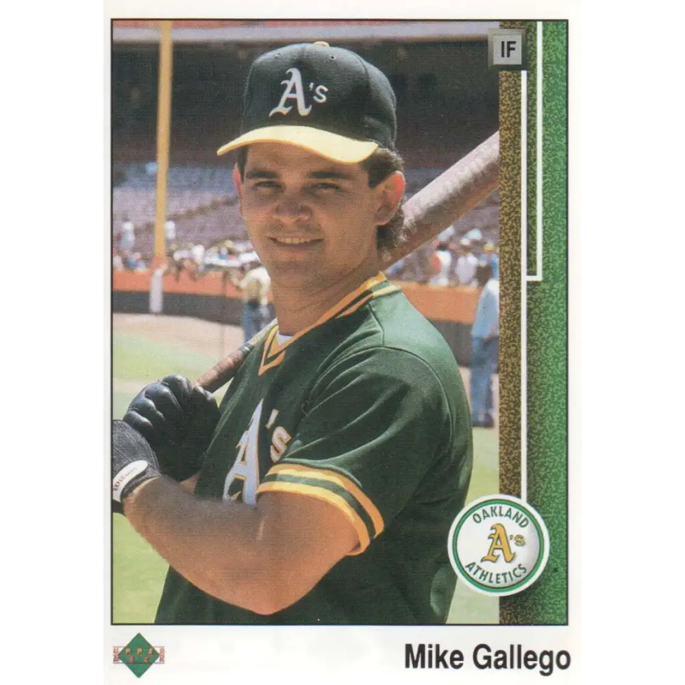 1989 Upper Deck #583b Mike Gallego COR NM-MT Oakland Athletics Baseball Card Image 1